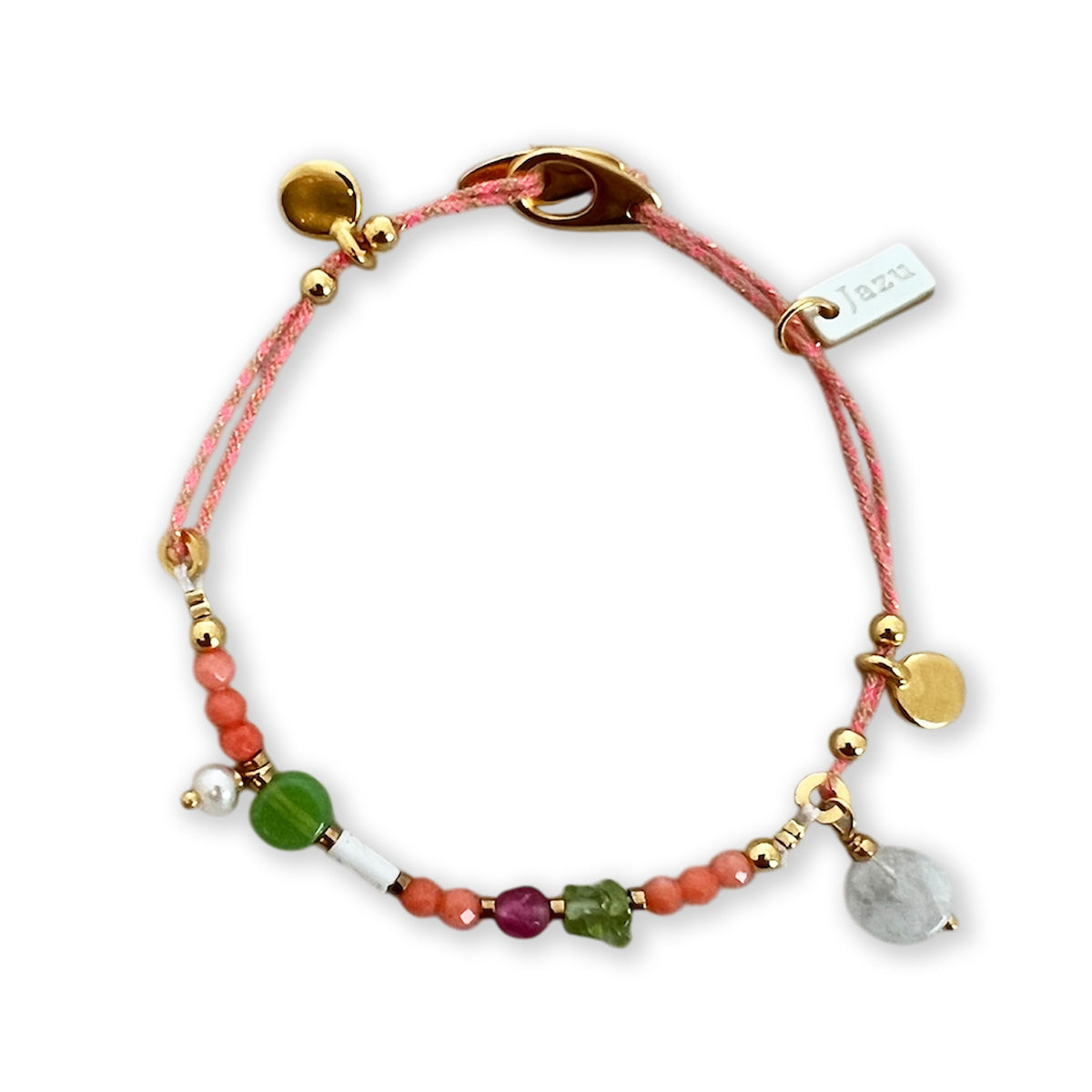 Nona, bracelet semi-precious stones fuchsia