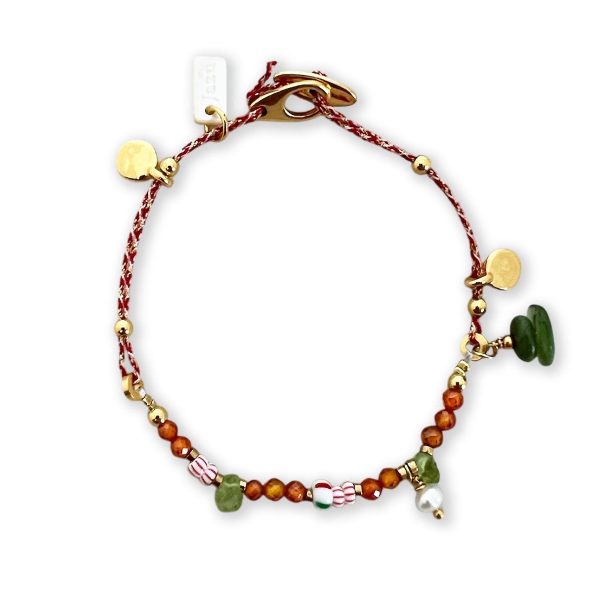 Nona, bracelet semi-precious stones fuchsia