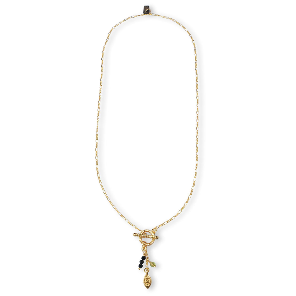 Nona Halskette mit Halbedelsteinen und kleinen Charms fuchsia/blau