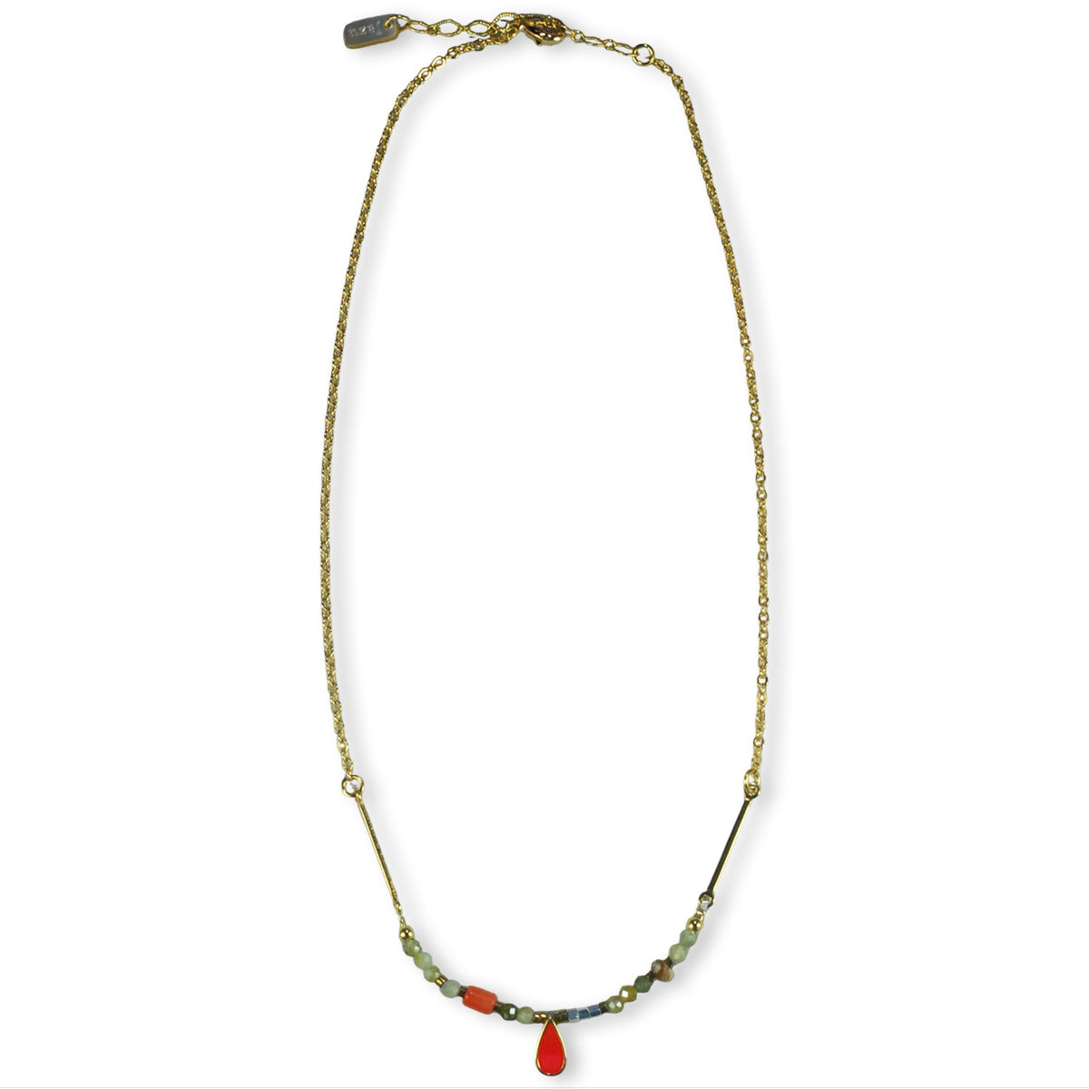 Nona ketting, met subtiele hanger en semi-precious steentjes