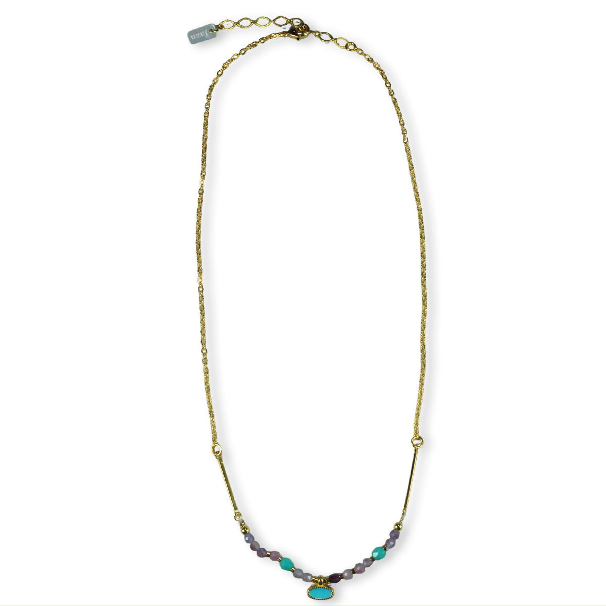 Nona ketting, met subtiele hanger en semi-precious steentjes