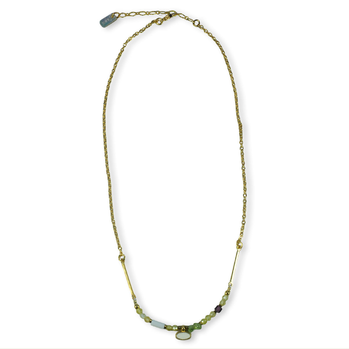 Nona ketting, met subtiele hanger en semi-precious steentjes