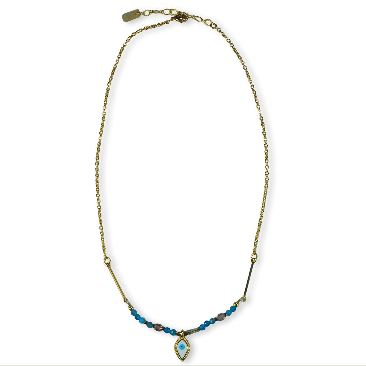 Nona ketting, met subtiele hanger en semi-precious steentjes