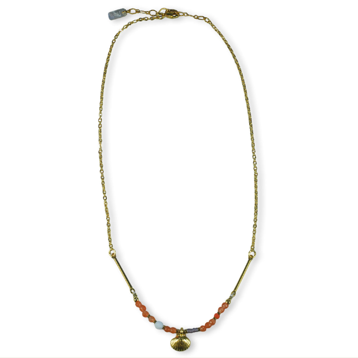 Nona ketting, met subtiele hanger en semi-precious steentjes