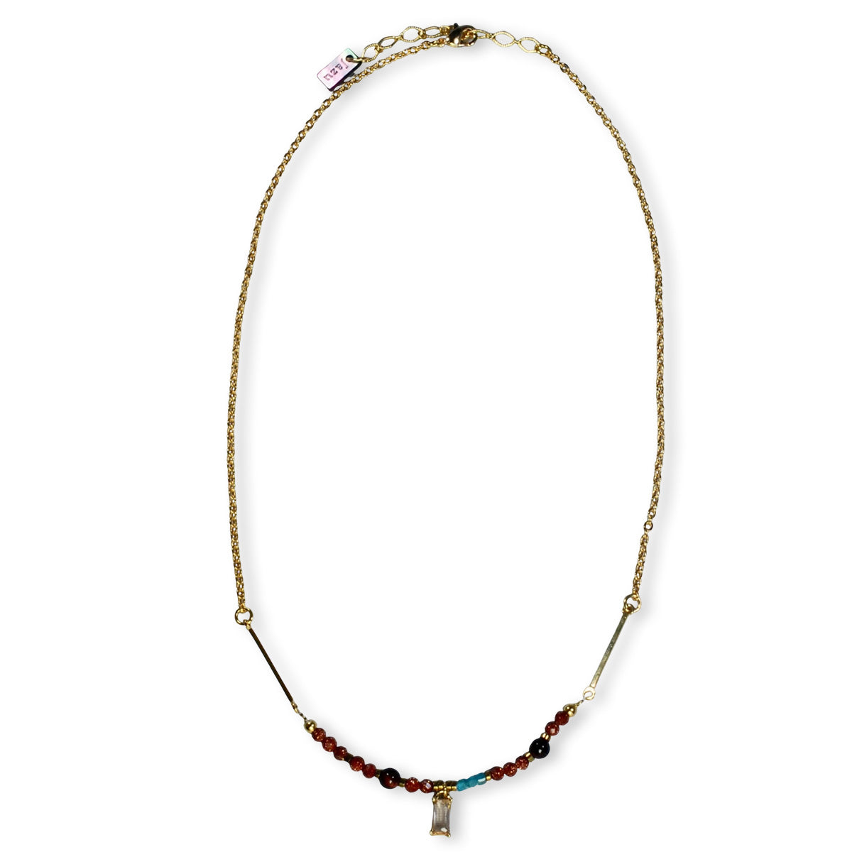 Nona ketting, met subtiele hanger en semi-precious steentjes