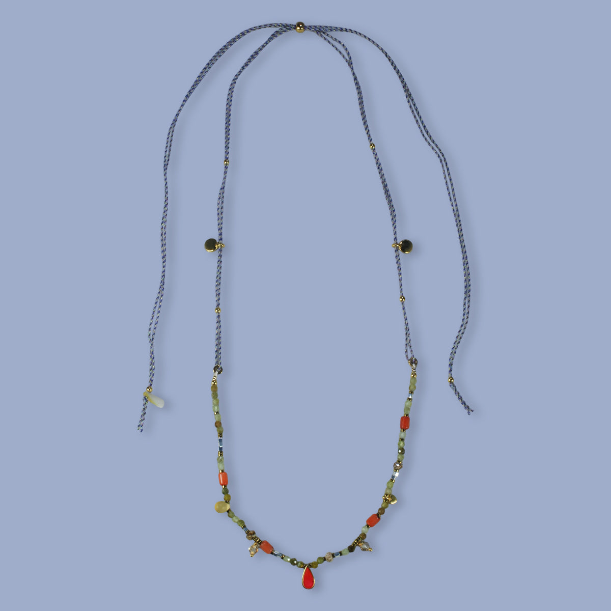 Nona ketting met semi-precious stones en kleine charms