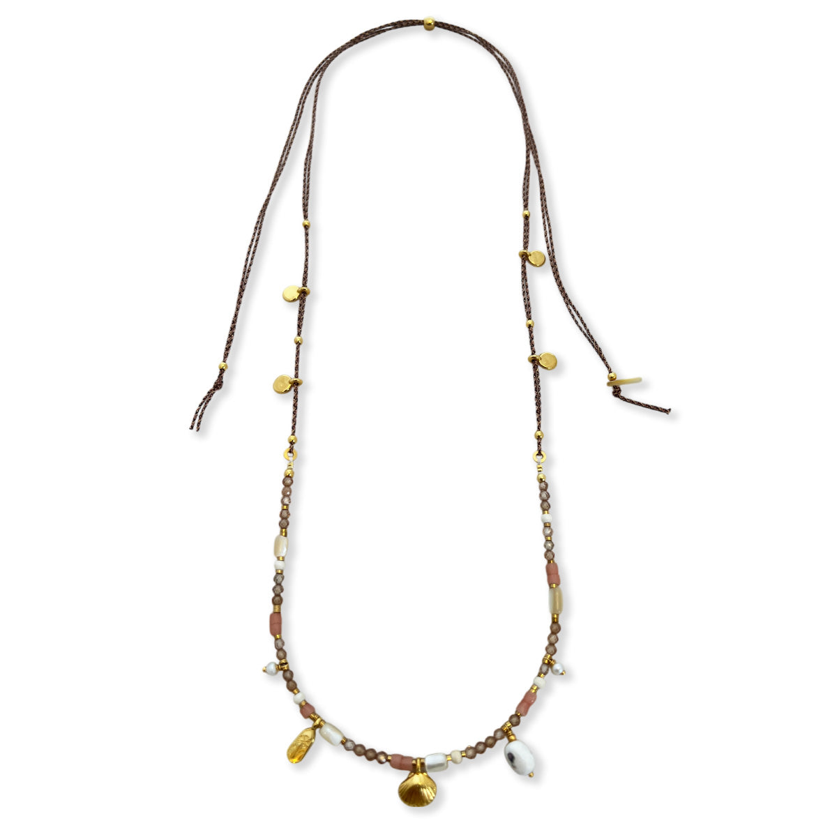 Nona necklace with semi-precious stones and small charms