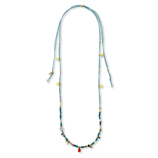 Nona necklace with semi-precious stones and small charms
