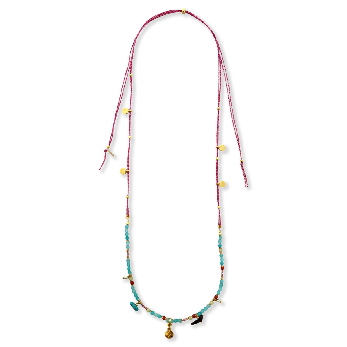 Nona necklace with semi-precious stones and small charms