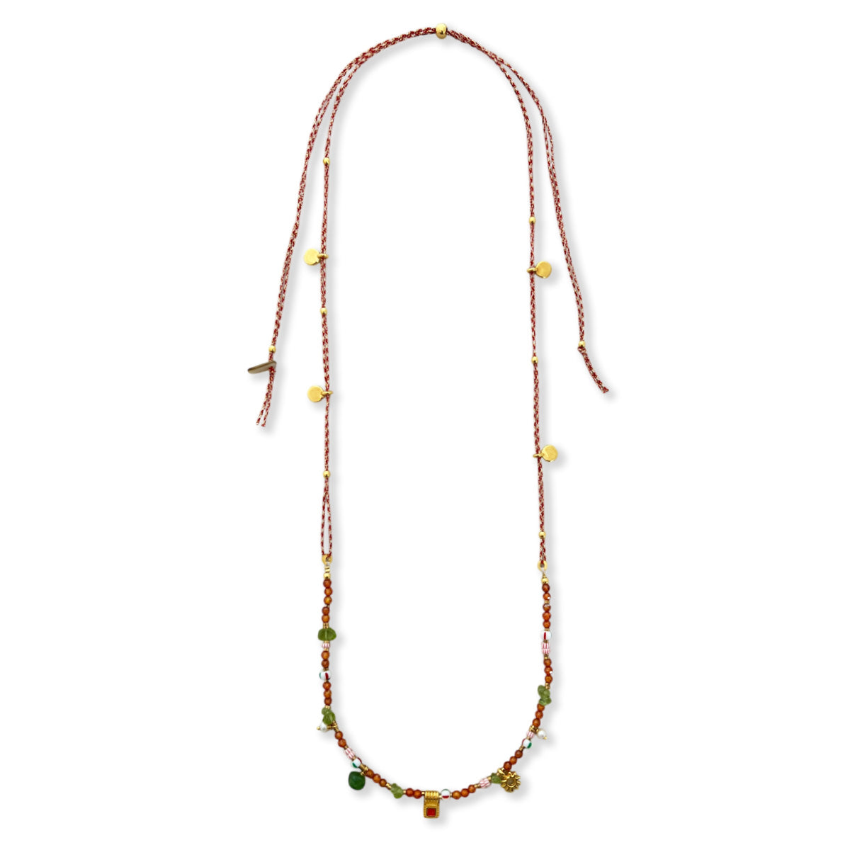 Nona necklace with semi-precious stones and small charms