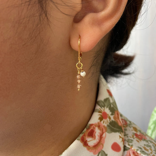 Nona earrings with semi-precious stones