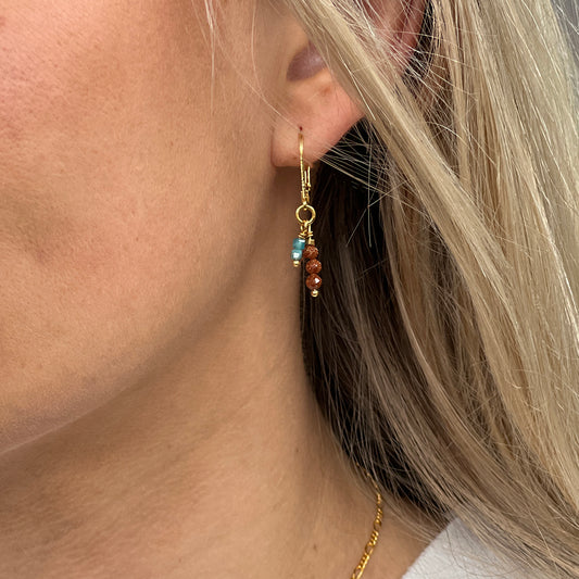 Nona oorbellen met semi-precious stones