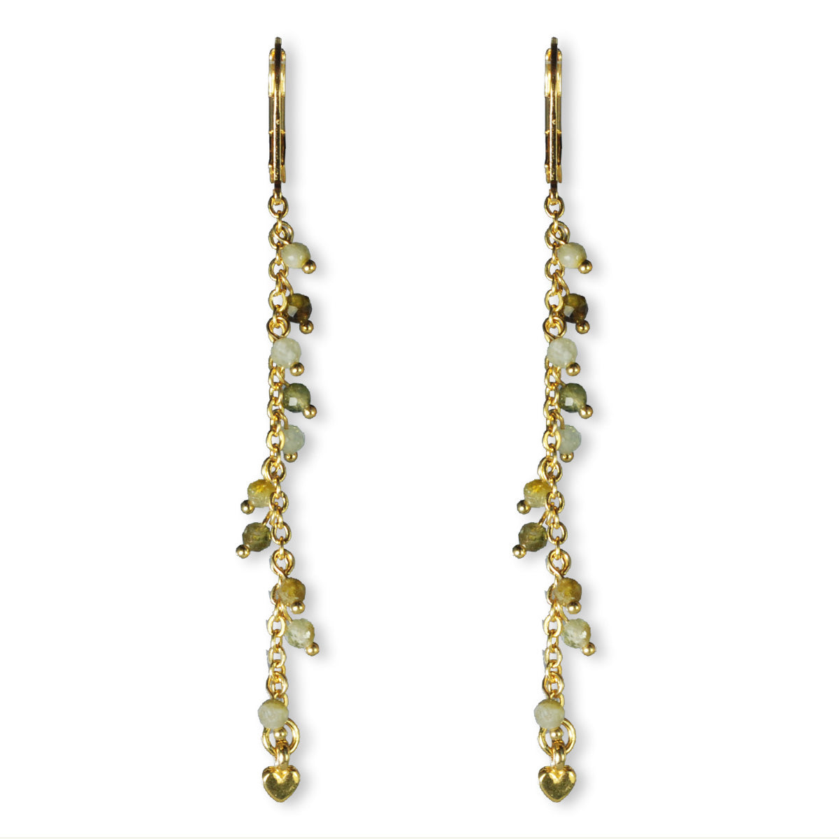 Nona lange oorbellen met semi-precious stones