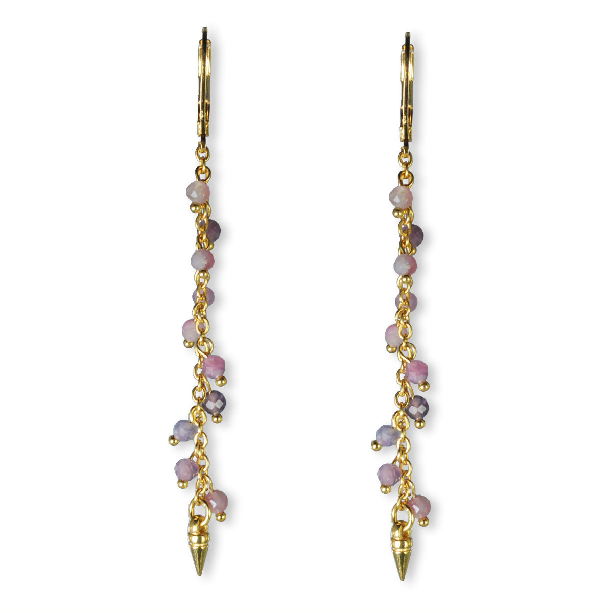 Nona lange oorbellen met semi-precious stones