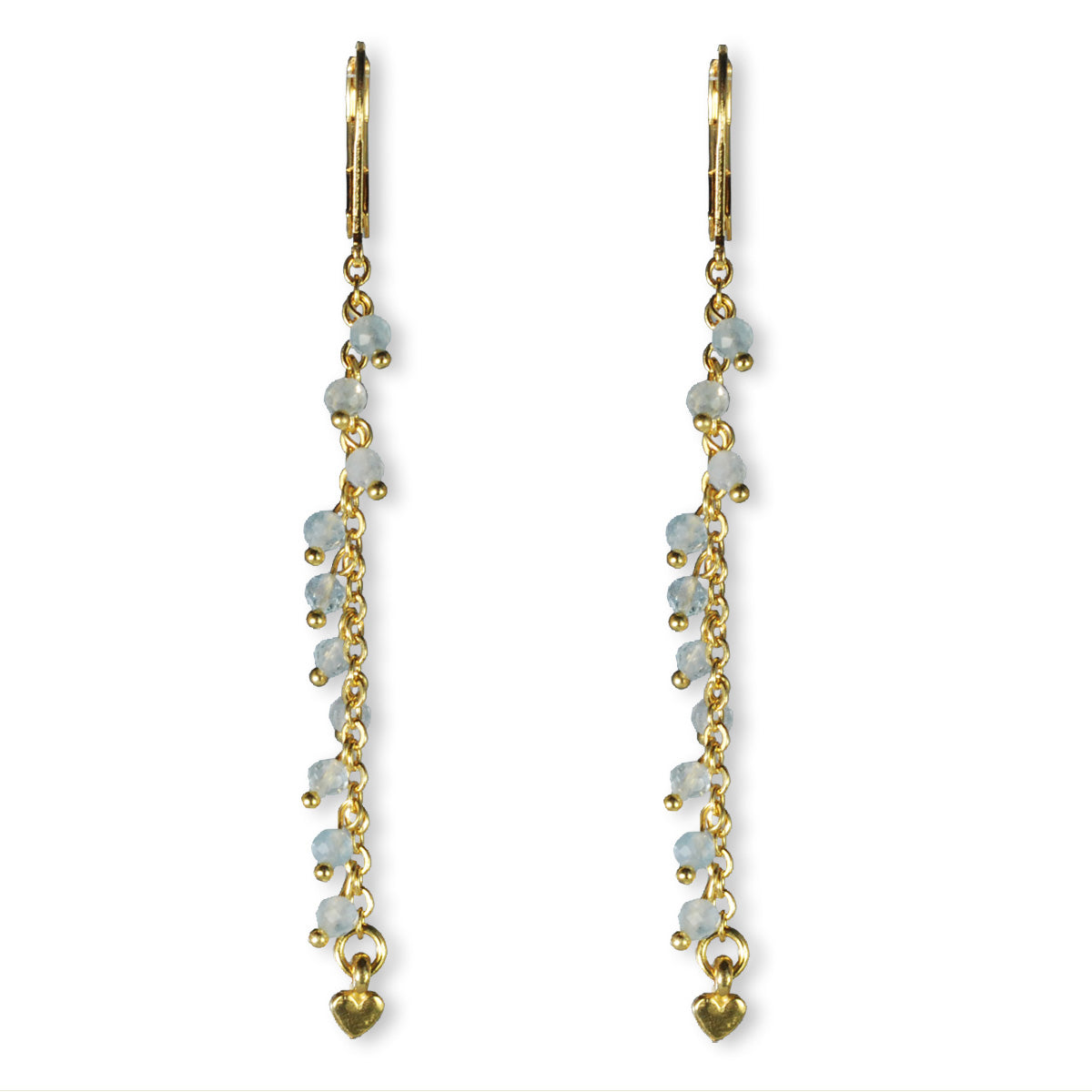 Nona lange oorbellen met semi-precious stones