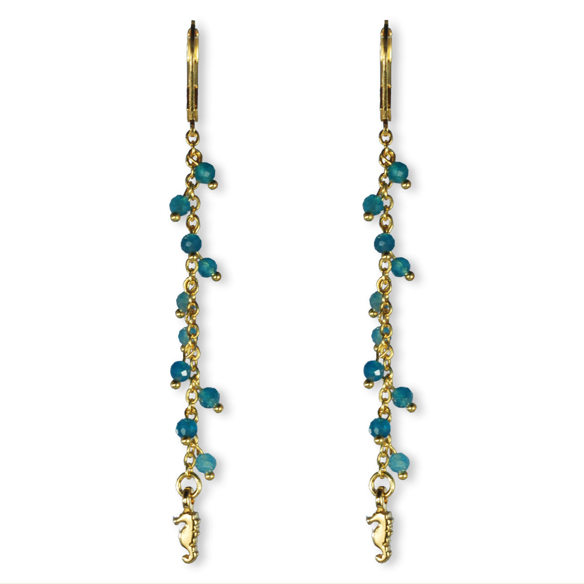 Nona lange oorbellen met semi-precious stones