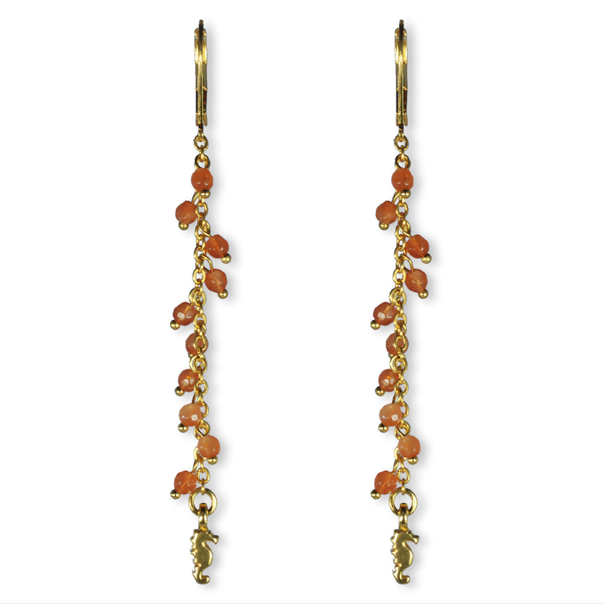 Nona lange oorbellen met semi-precious stones