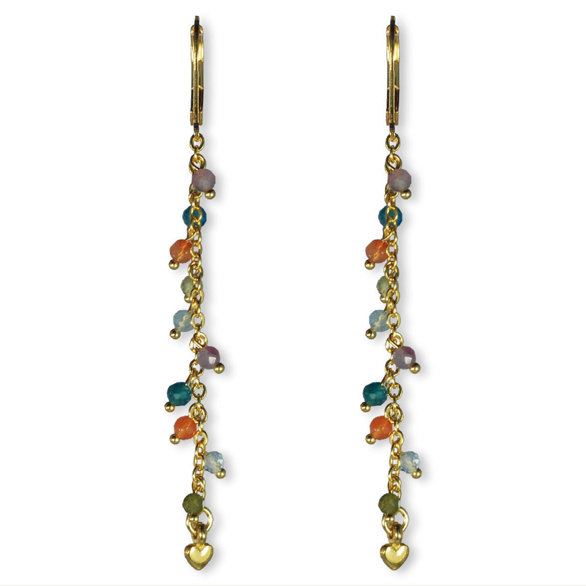Nona lange oorbellen met semi-precious stones