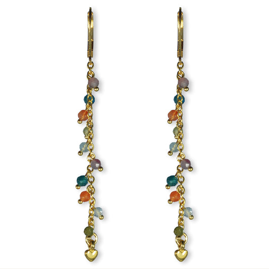 Nona lange oorbellen met semi-precious stones