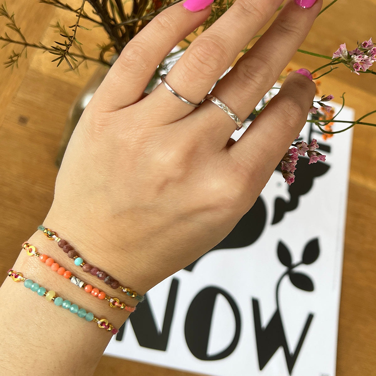 Nona bracelet with semi-precious stones