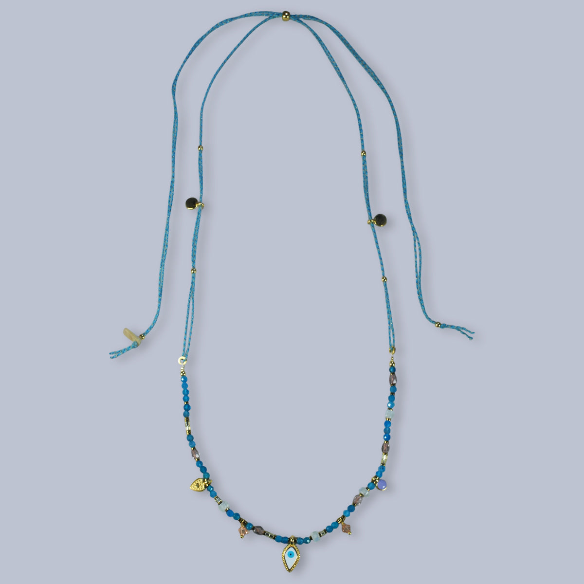 Nona ketting met semi-precious stones en kleine charms