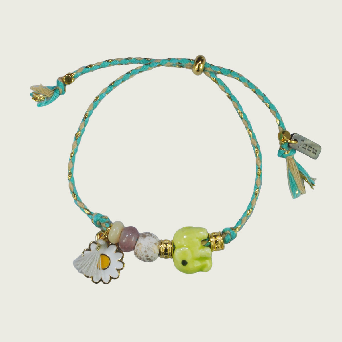 Unieke, handgemaakte armbandjes met keramieke olifant