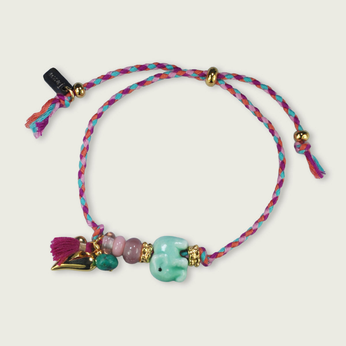 Unieke, handgemaakte armbandjes met keramieke olifant