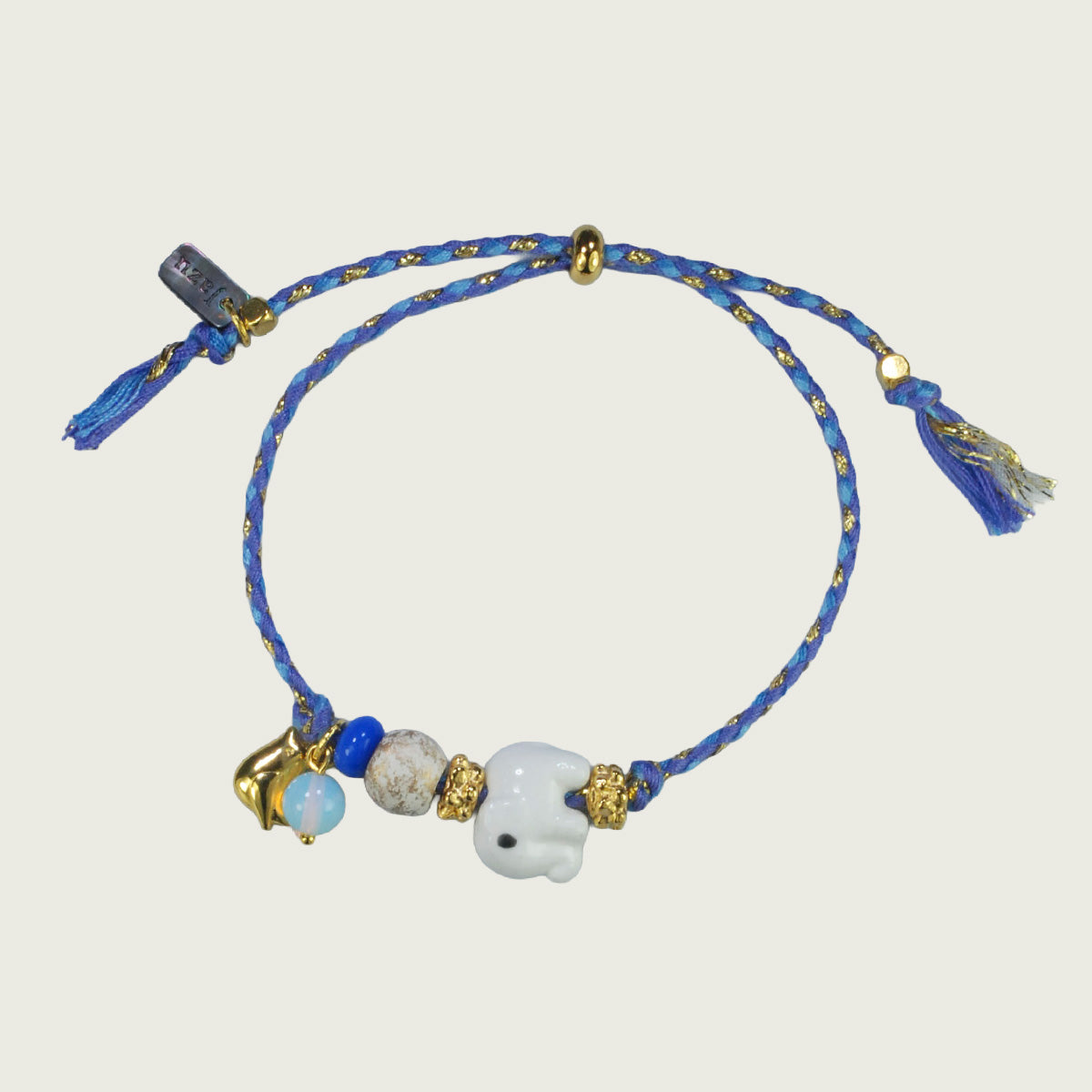 Unieke, handgemaakte armbandjes met keramieke olifant