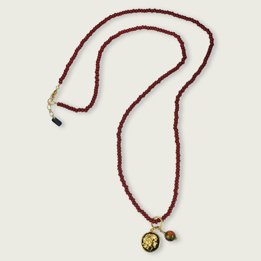 Lange ketting met 2 charms