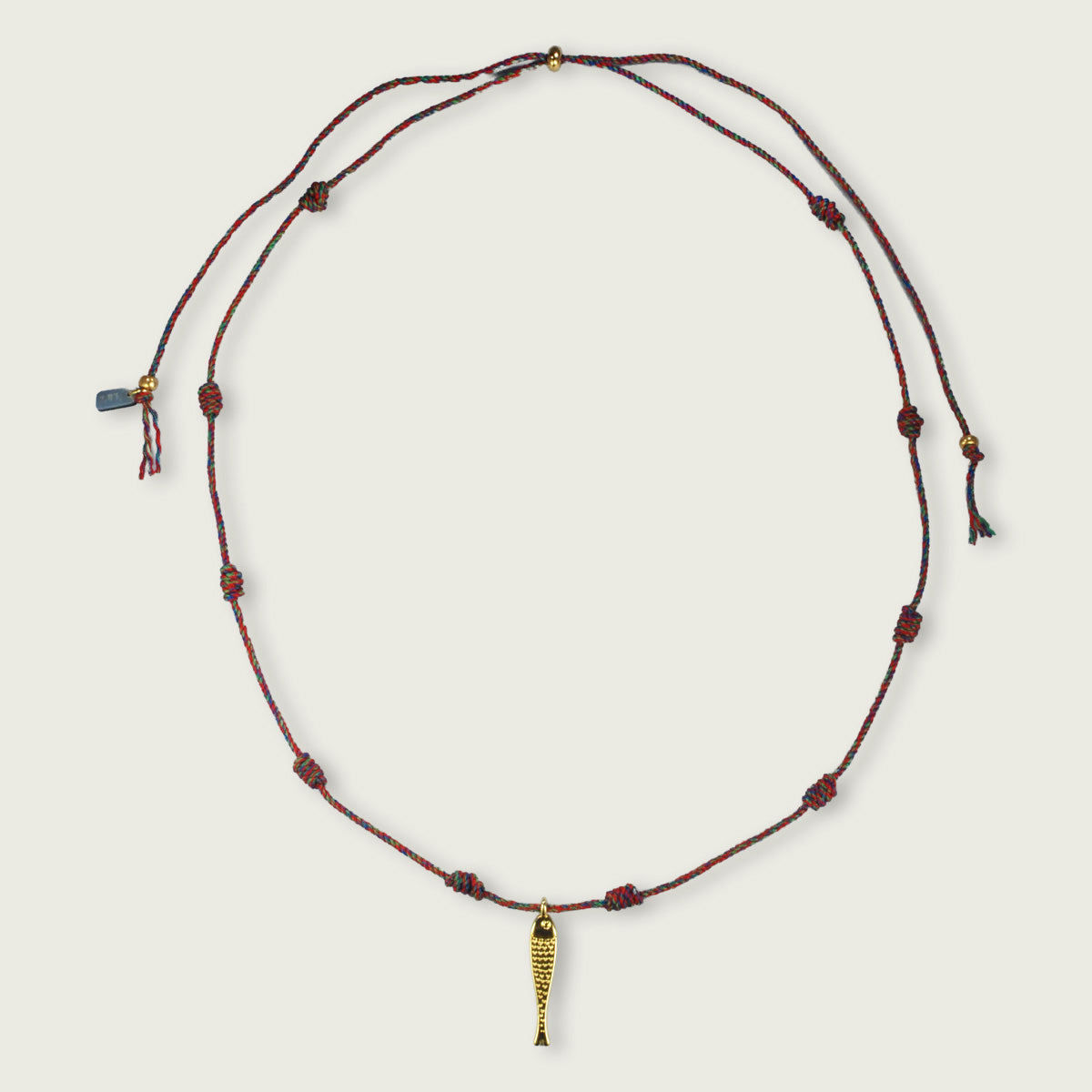 Touw ketting met gouden bedel