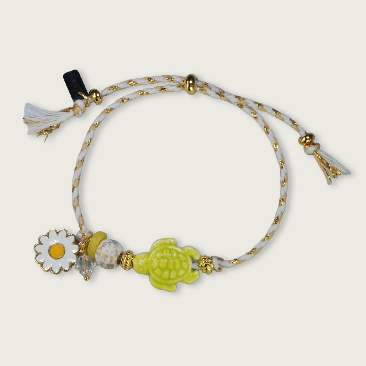 Unieke, handgemaakte armbandjes met keramieke schildpad