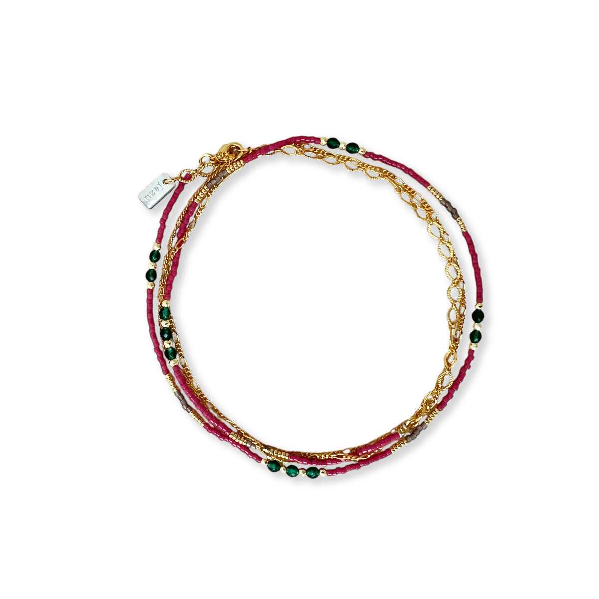 Armband oder Halskette mit kleiner Perle und Halbedelsteinen