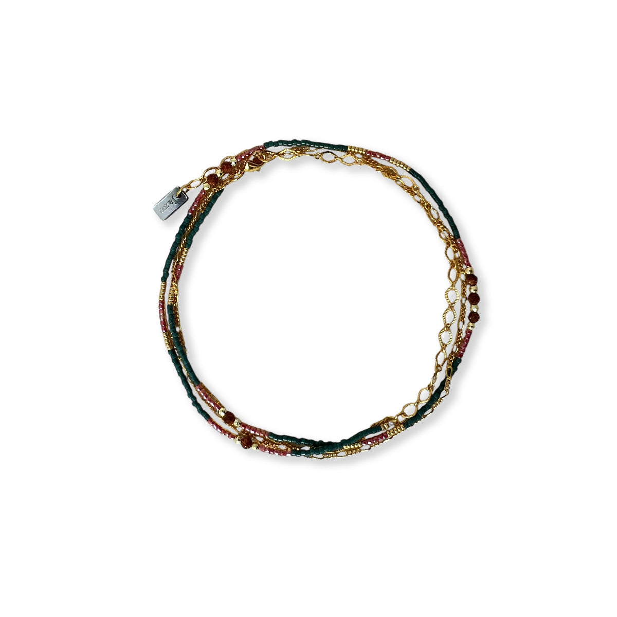 Armband oder Halskette mit kleiner Perle und Halbedelsteinen