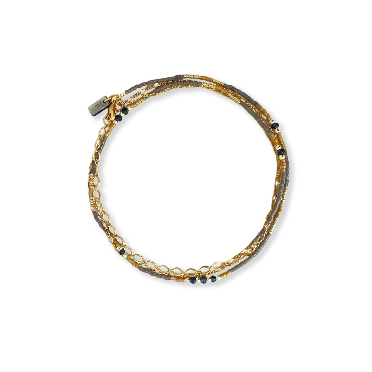 Armband oder Halskette mit kleiner Perle und Halbedelsteinen