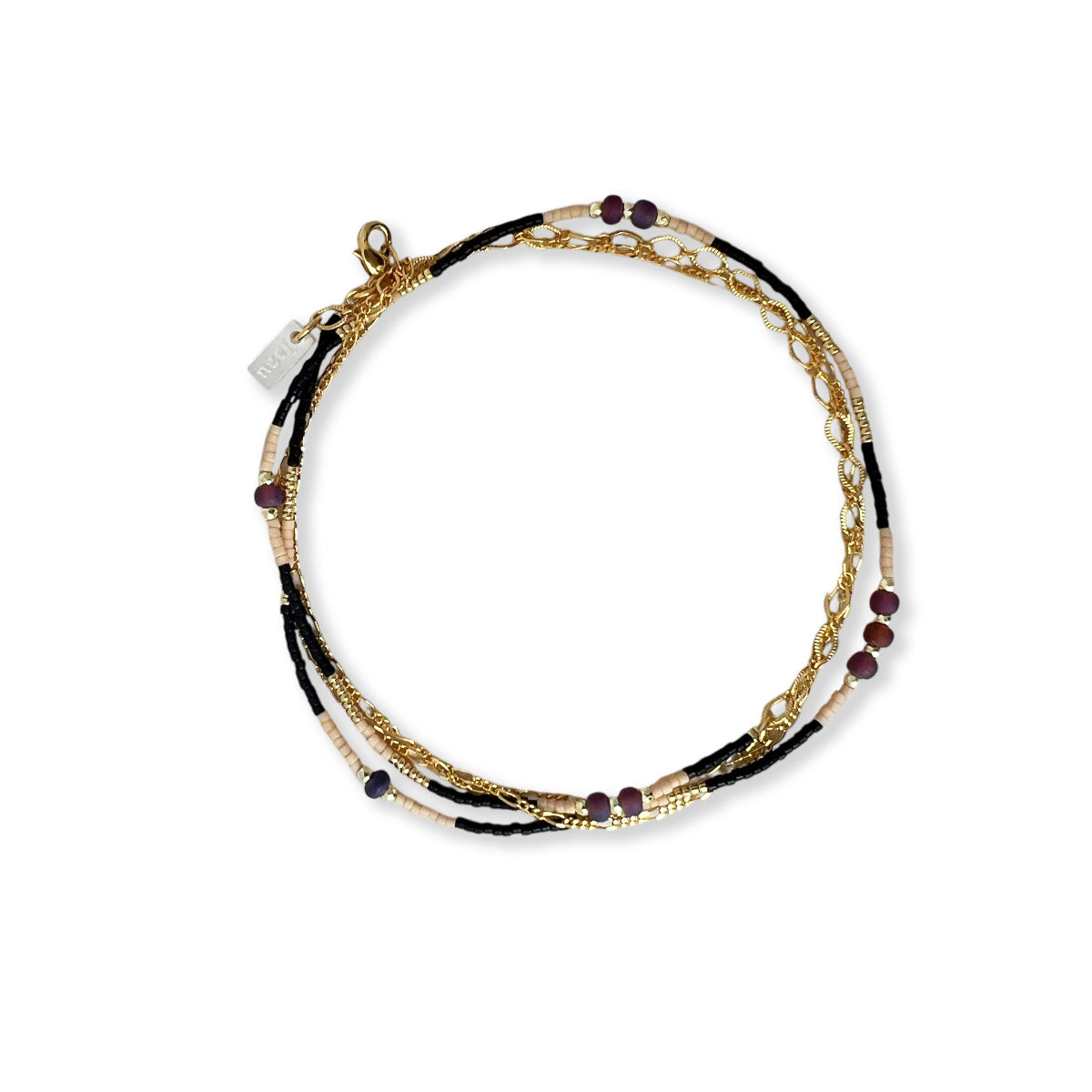 Armband oder Halskette mit kleiner Perle und Halbedelsteinen