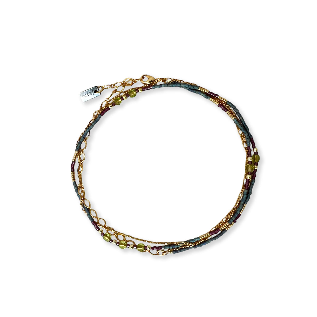 Armband oder Halskette mit kleiner Perle und Halbedelsteinen