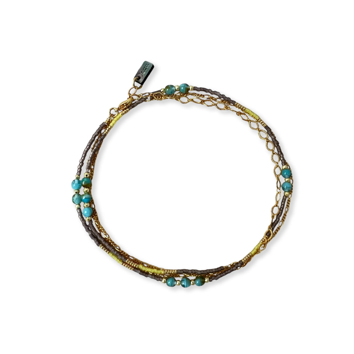 Armband oder Halskette mit kleiner Perle und Halbedelsteinen