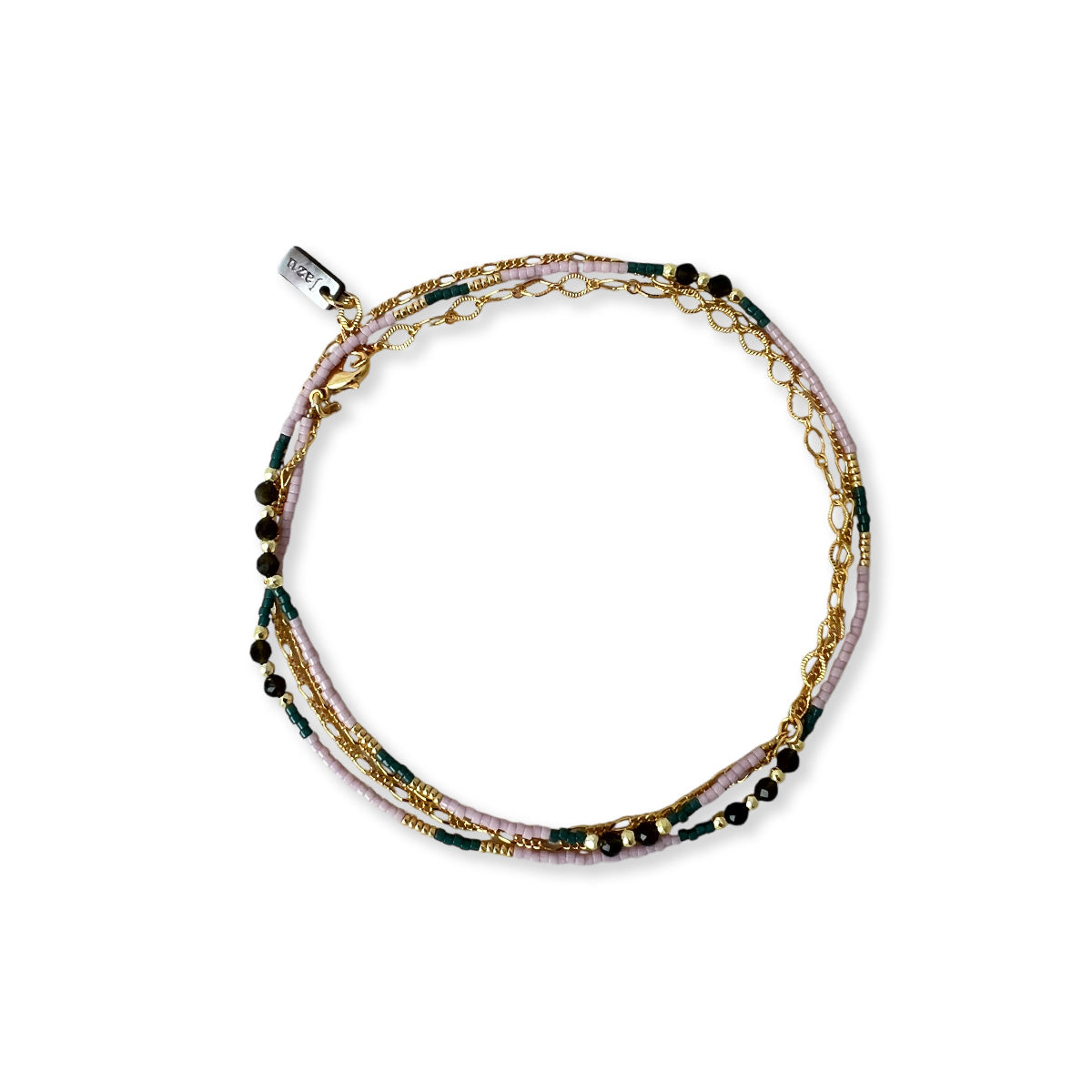 Armband oder Halskette mit kleiner Perle und Halbedelsteinen