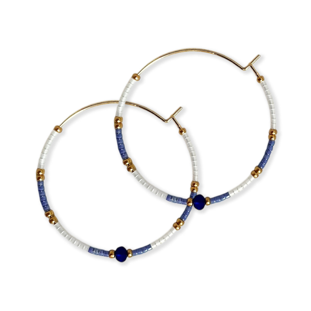 Subtle creoles in beautiful color combinations