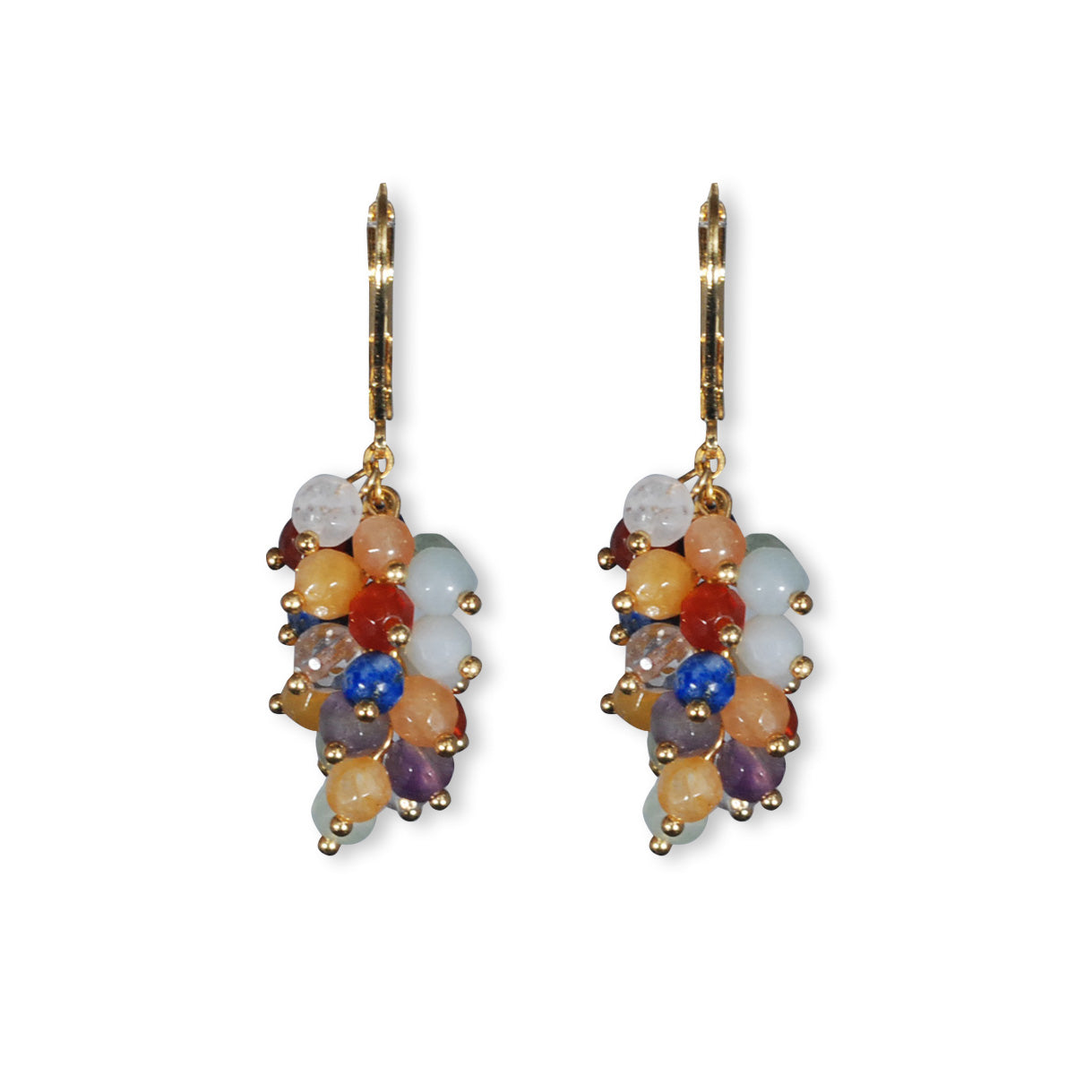 Vida oorbellen trosjes groot semi-precious stones
