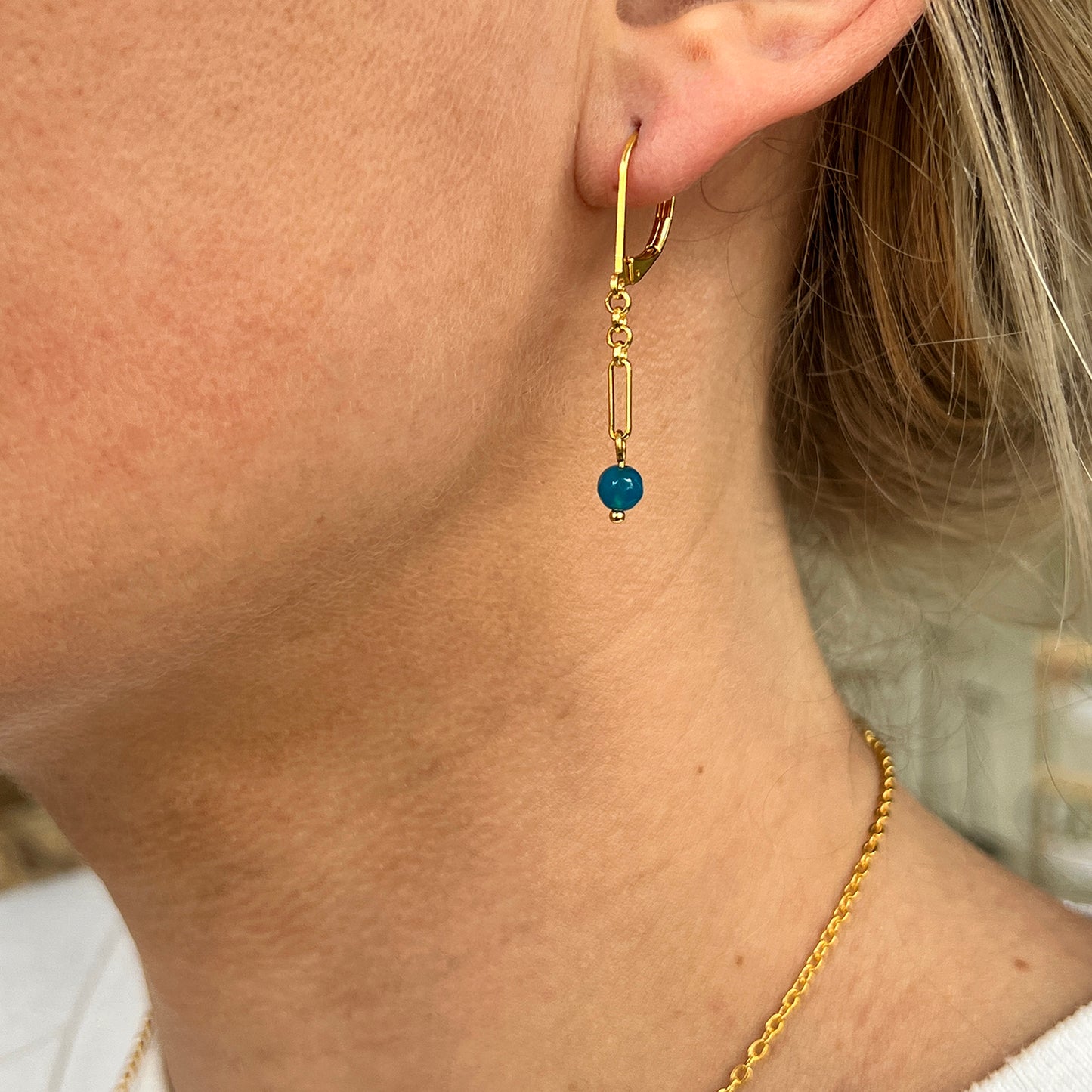 Vida oorbellen met semi-precious stone