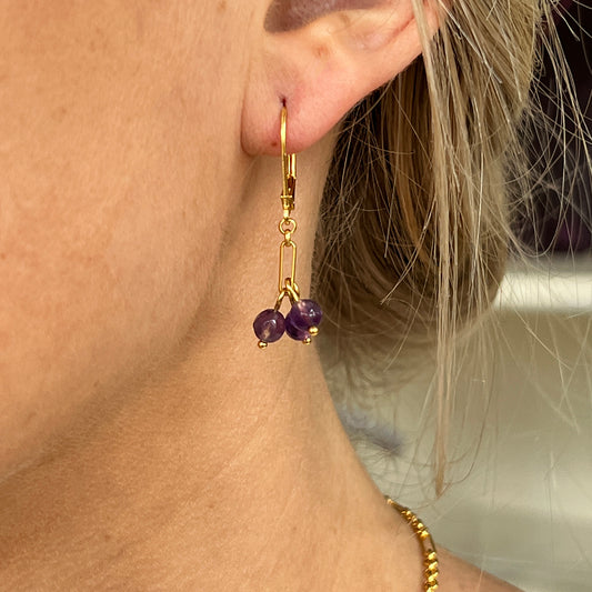 Vida oorbellen met semi-precious stones