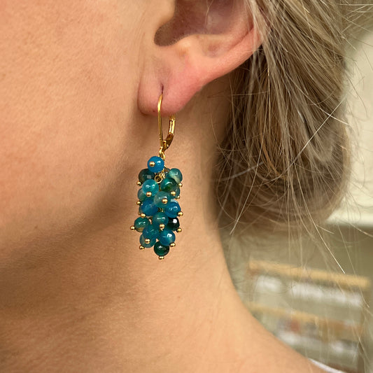 Vida oorbellen trosjes groot semi-precious stones