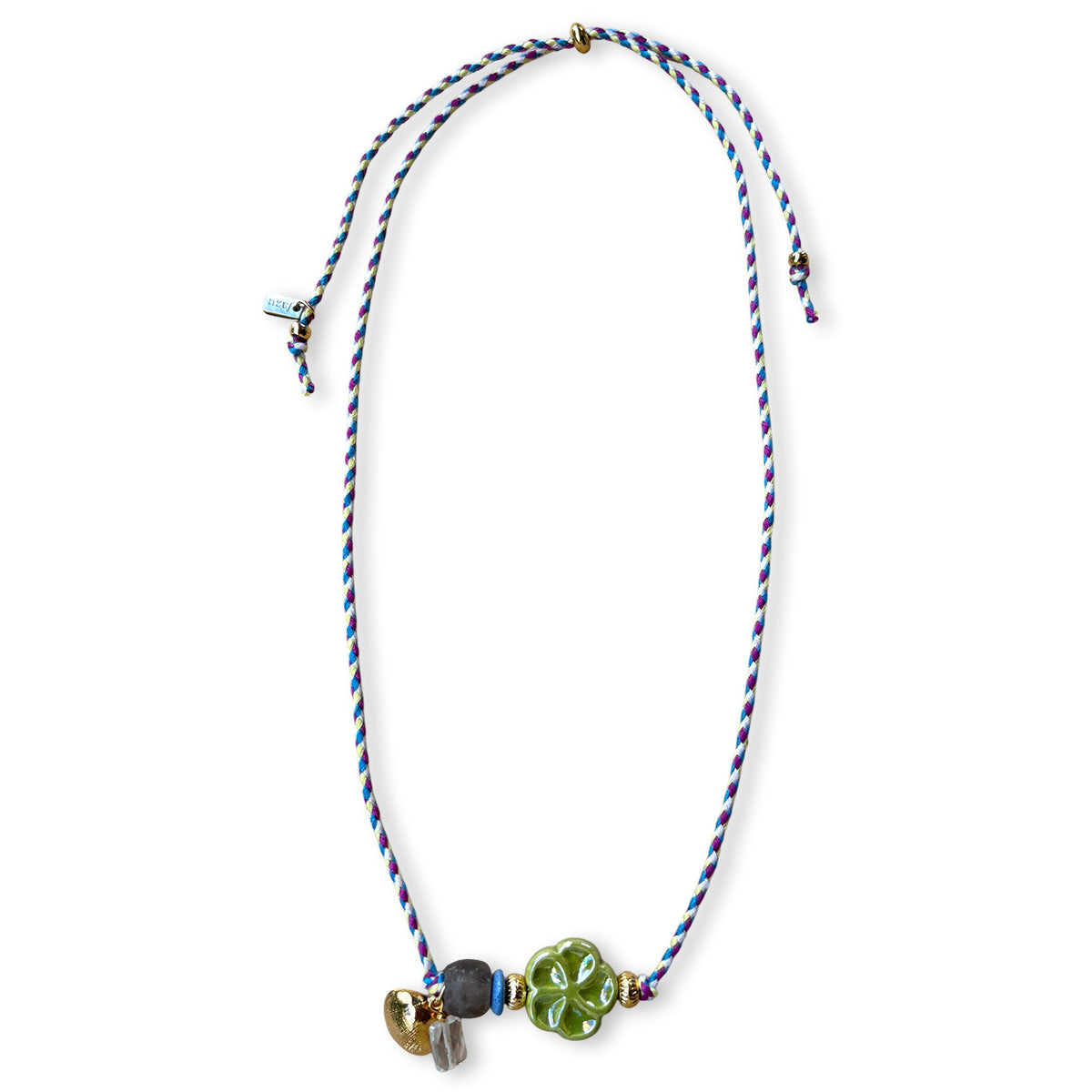 Bunte Halskette mit Keramikfisch