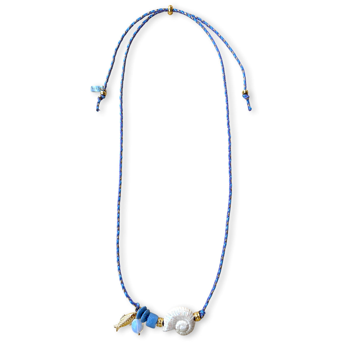 Colorful necklace with ceramic fish